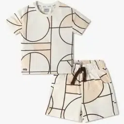 playday Boys Geometric Print T-Shirt & Shorts Set-picture-25