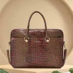 caprese Women Miranda Croc-Embossed Laptop Bag with Detachable Strap-picture-26