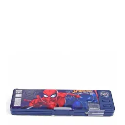 strider Spiderman Magnetic Pencil Box with Dual Compartments & Compass image 1