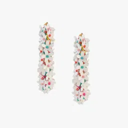 yousta Women Gold-Plated Floral Hoop Earrings image 1