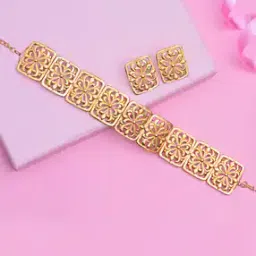 estele Gold-Plated Bloom Designer Necklace Set-picture-22