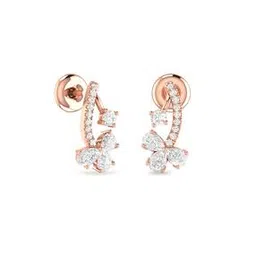 pc jeweller The Tawni 18 KT Rose Gold Diamond-Studded Earrings-picture-38