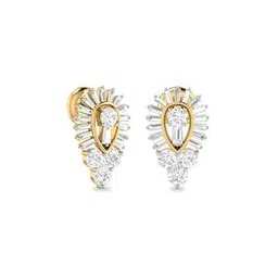 pc jeweller The Honey 18 KT Yellow Gold Diamond-Studded Earrings-picture-18