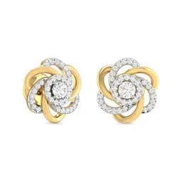 pc jeweller The Fiammetta 18 KT Yellow Gold Diamond Stud Earrings-picture-46