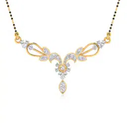 iski uski 18KT (750) Yellow Gold Diamond Studded Mangalsutra-picture-42