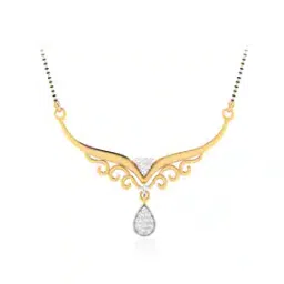 iski uski 18 KT (750) Yellow Gold Diamond-Studded Mangalsutra Pendant-picture-10