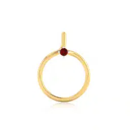 18 KT Ruby Gemstone Yellow Gold Nose Pin-image-44