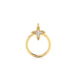 iski uski 18 KT Yellow Gold Diamond-Studded Nose Pin-picture-21