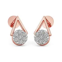 joyalukkas Rose Gold Diamond Studded Stud Earrings-picture-16