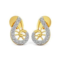 joyalukkas Yellow Gold Diamond Studded Stud Earrings-picture-17