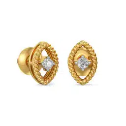 joyalukkas Yellow Gold Diamond Studded Stud Earrings-picture-31