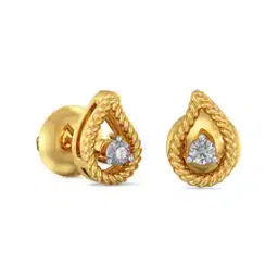 joyalukkas Yellow Gold Diamond Studded Stud Earrings-picture-44