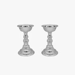 srijagdamba pearls dealer Set of 2 800 Silver Diyas-picture-23