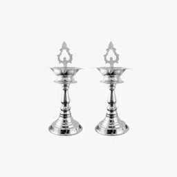 srijagdamba pearls dealer Set of 2 800 Silver Diyas-picture-47