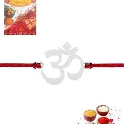 iski uski Small Om 925 Silver Hallmark Rakhi-picture-49