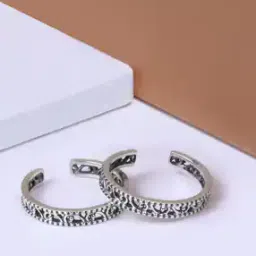 giva 925 Sterling Oxidised Silver Grace Toe Ring-picture-24