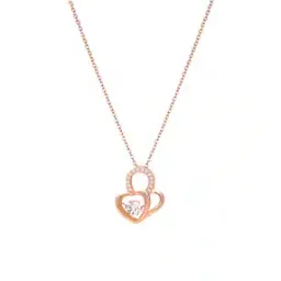 giva 925 Silver Dancing Diamond Dual Heart Pendant with Chain-picture-14