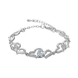 yellow chimes Crystal-Studded Heart Charms Bracelet-picture-5
