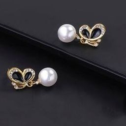 yellow chimes Butterfly Stud Earrings with Pearl Drop-picture-21