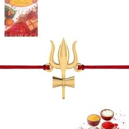 iski uski Shiv Trishul Hallmark Silver Rakhi-picture-22
