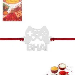iski uski Game Lover Bhai Hallmark Silver Rakhi-picture-36