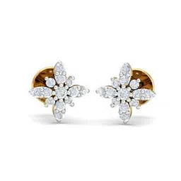 kuberbox Yellow Gold Diamond Studded Stud Earrings-picture-51