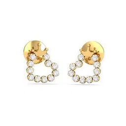 kuberbox Yellow Gold Diamond Studded Stud Earrings-picture-30