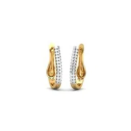 kuberbox Yellow Gold Diamond-Studded Hoop Earrings-picture-21