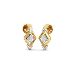 kuberbox Yellow Gold Auqamarine Studded Stud Earrings-picture-14