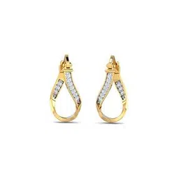 kuberbox Gold-Plated Diamond-Studded Hoop Earrings-picture-33