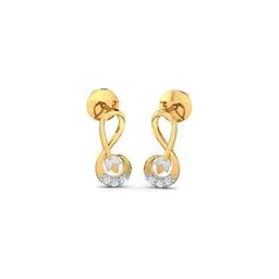 kuberbox Yellow Gold Diamonds Studded Stud Earrings-picture-48
