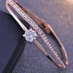 shining diva 9814B Gold-Plated Crystal-Studded Bangle-picture-38