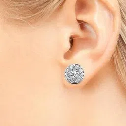 iski uski 925 Silver-Plated American Diamond-Studded Stud Earrings-picture-20