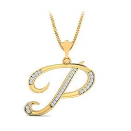 kuberbox P Initial Diamond-Studded Yellow Gold Pendant-picture-35
