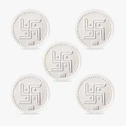 osasbazaar Set of 5 990 Silver Swastik Kalash Coins-picture-32