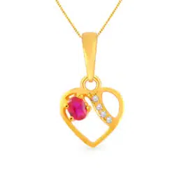 malabar gold & diamonds Yellow Gold Stone-Studded Pendant-picture-16