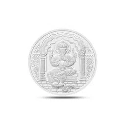 p n gadgil jewellers 999 Om Ganesha Silver Coin-picture-44