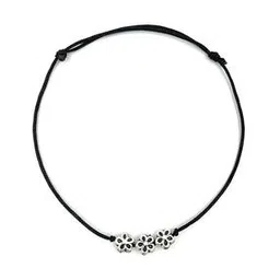 darshraj 925 Sterling Silver Floral-Design Thread Anklet-picture-13