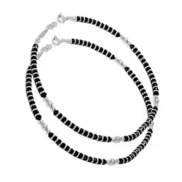 darshraj 925 Sterling Silver Beaded Nazariya Anklets-picture-47