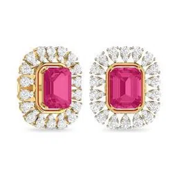 pc jeweller The Katrien Yellow Gold Diamond Stud Earrings-picture-17