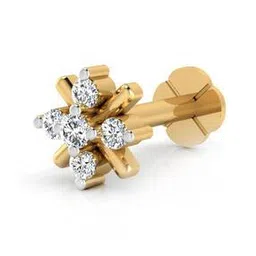 iski uski Clint Yellow Gold Diamond Nosepin-picture-14