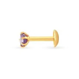 malabar gold & diamonds Yellow Gold Stone-Studded Nosepin-picture-28