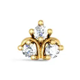 dishis Yellow Gold Screw Diamond Nosepin-picture-51