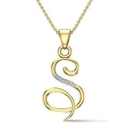 dishis Yellow Gold Alphabet S Pendant-picture-22