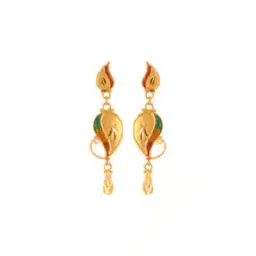 p.c. chandra jewellers Yellow Gold Paisley-Design Drop Earrings-picture-30