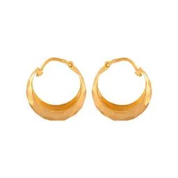p.c. chandra jewellers Yellow Gold Geometric-Design Huggie Earrings-picture-31