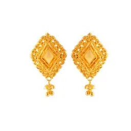 p.c. chandra jewellers Yellow Gold Geometric-Design Drop Earrings-picture-12