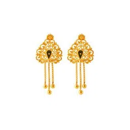 p.c. chandra jewellers Yellow Gold Enamel Drop Earrings-picture-26