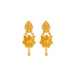 p.c. chandra jewellers Floral-Design Yellow Gold Earrings-picture-14