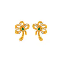 p.c. chandra jewellers Yellow Gold Stone-Studded Stud Earrings-picture-39